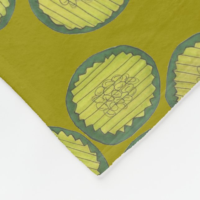 PIckle Chips Homemade Sweet Pickles Foodie Gift Fleece Blanket (Corner)