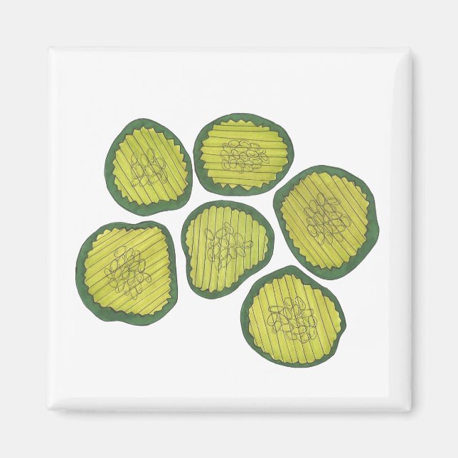 Pickle Chips Homemade Sweet Pickles Foodie Kitchen Magnet (Front)