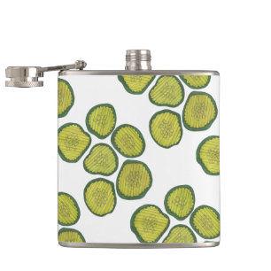 Pickle Chips Sweet Pickles Food Green Dill Gift Hip Flask