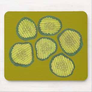 Pickle Chips Sweet Pickles Food Kosher Dill Design Mouse Mat