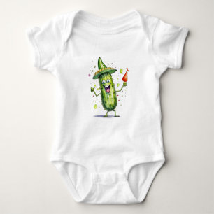 Pickle Cucumbers wearing Birthday Hats Baby Bodysuit