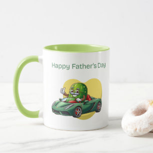 Pickle Driving Sports Car Happy Fathers Day Mug