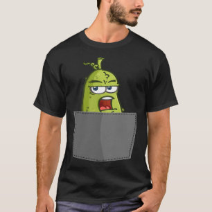 Pickle Fake Pocket  Dill Cucumber Vegan Food T-Shirt
