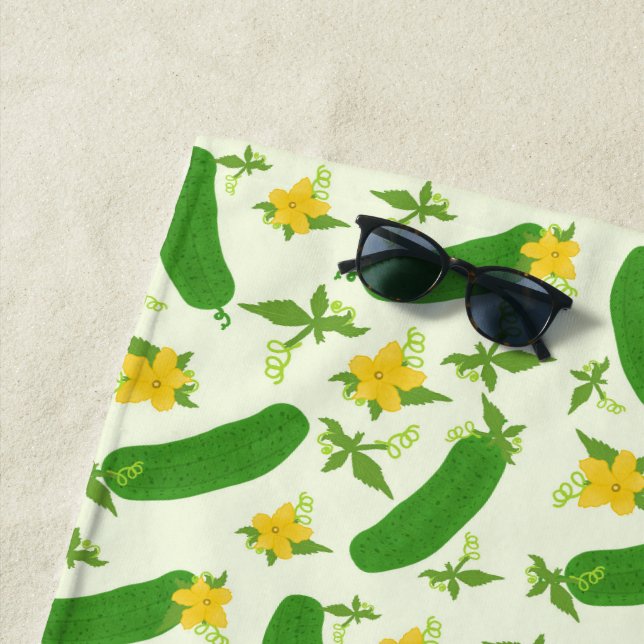 Pickle & Fresh Collection patterned Beach Towel (In Situ)