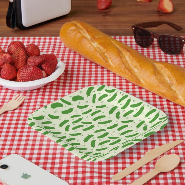 Pickle & Fresh Collection patterned Paper Plate (Picnic)