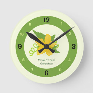 Pickle & Fresh Collection Round Clock