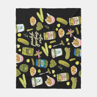Pickle Girlies Rise Cute Pickle Lover Girly Food P Fleece Blanket