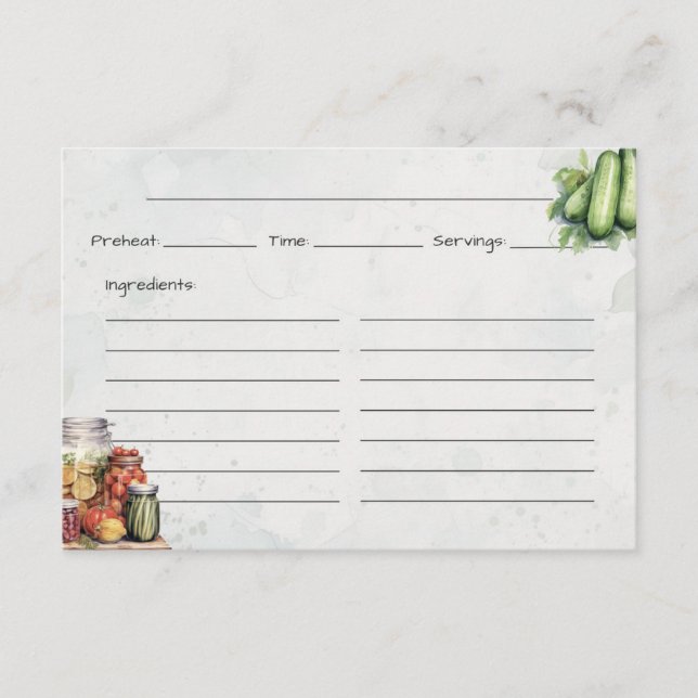Pickle Jar Basic Recipe Card (Front)