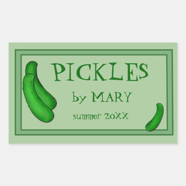 Pickle Jar Labels to Customise (Front)