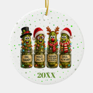 Pickle Lover Gift Ceramic Tree Decoration