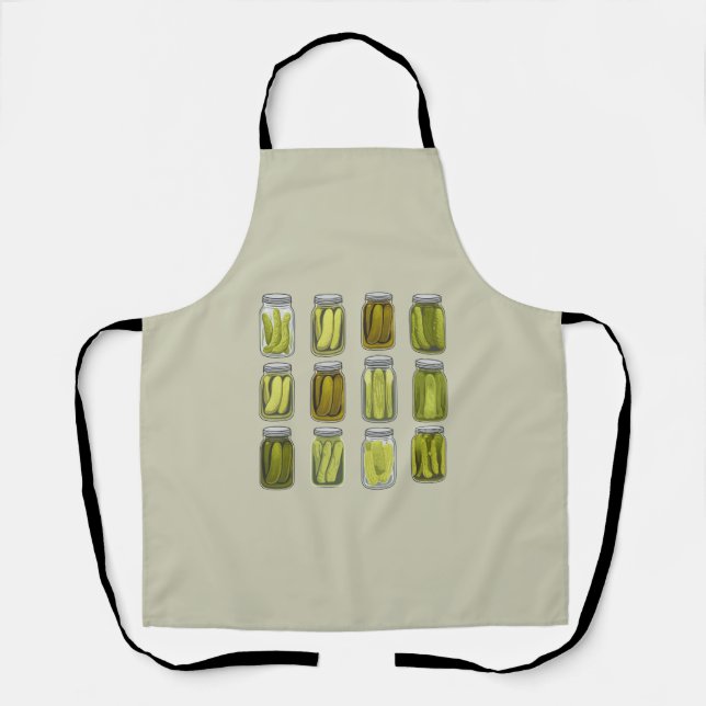 Pickle Lover Vintage Canned Pickles Jar Christmas  Apron (Front)