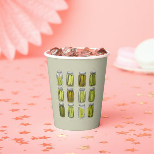 Pickle Lover Vintage Canned Pickles Jar Christmas Paper Cups