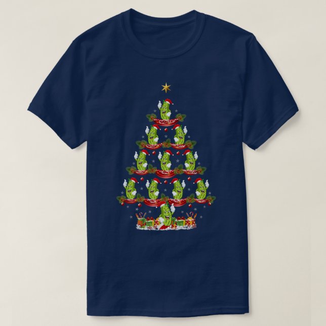 Pickle Lover Xmas Holiday Santa Pickle Christmas T T-Shirt (Design Front)