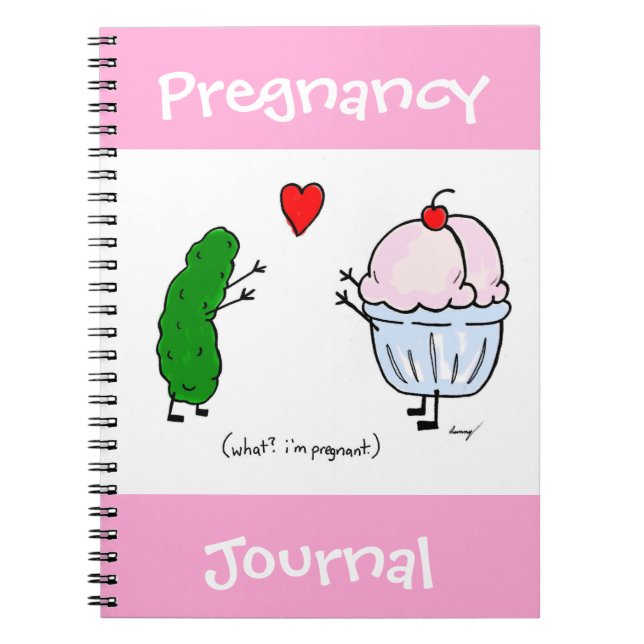 Pickle Loves Ice Cream Pregnancy Journal Notebook (Front)