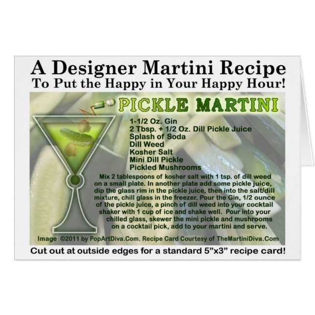 Pickle Martini Recipe Card (Front Horizontal)