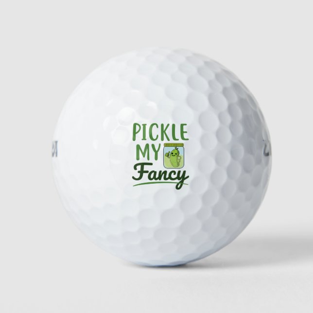 Pickle My Fancy Pickles Lover Cute Green Dill Jar Golf Balls (Front)