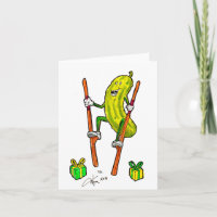 Pickle On Stilts Birthday Card