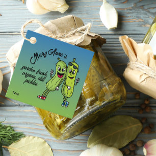 Pickle Pals Funny Cartoon Pickles Jar Tag