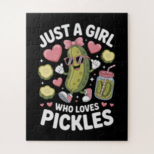 Pickle Passion Just A Girl Who Loves Pickles Jigsaw Puzzle