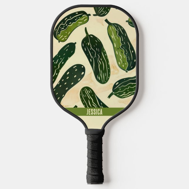 Pickle Pattern Custom Name Pickleball Paddle (Front)
