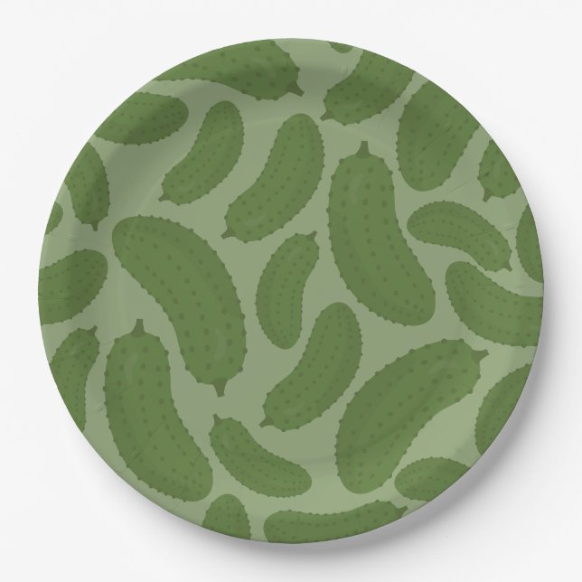 Pickle pattern paper plate (Front)
