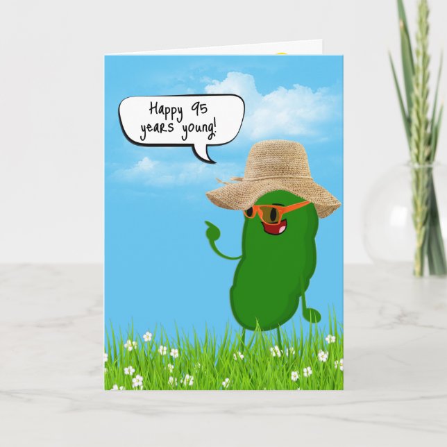 Pickle Person With Hat for 95th Birthday Card (Front)