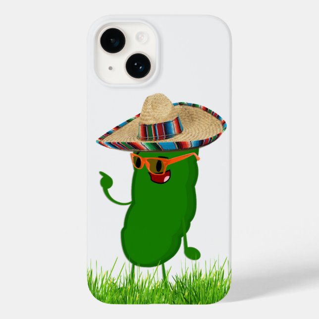 Pickle Person With Mexican Sombrero Case-Mate iPhone Case (Back)