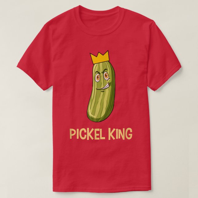 Pickle Pickles King Vegan Funny Food Veggie Lovers T-Shirt (Design Front)