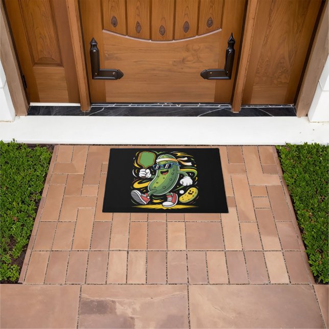 Pickle Playing Pickleball Doormat (Outdoor)