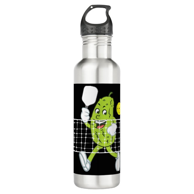 Pickle Playing Pickleball - Funny Pickleball Paddl 710 Ml Water Bottle (Front)