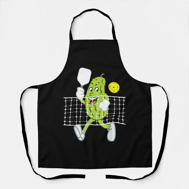 Pickle Playing Pickleball - Funny Pickleball Paddl Apron (Front)