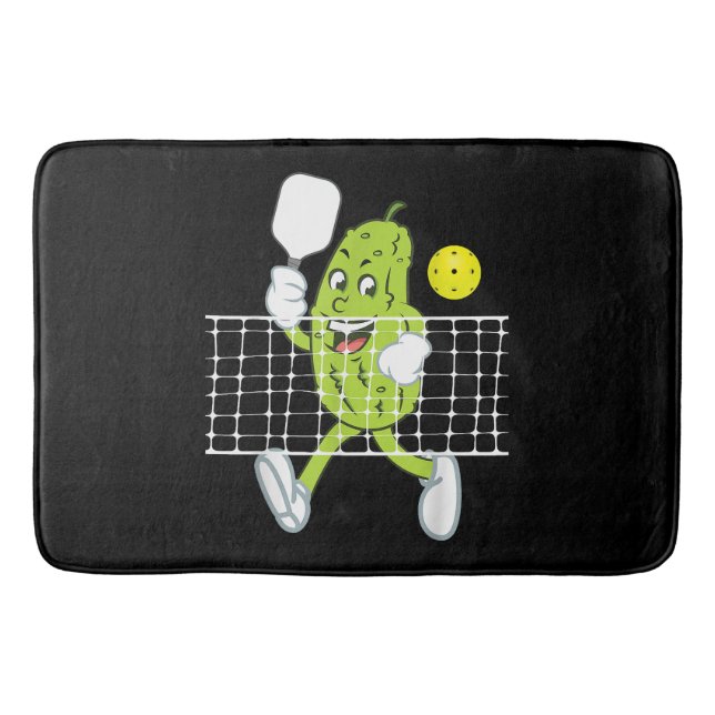 Pickle Playing Pickleball - Funny Pickleball Paddl Bath Mat (Front)