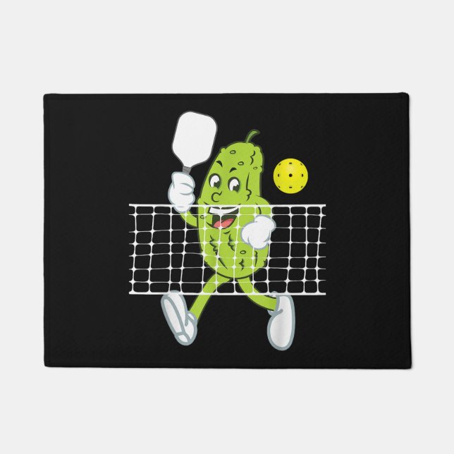 Pickle Playing Pickleball - Funny Pickleball Paddl Doormat (Front)