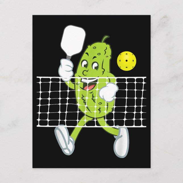 Pickle Playing Pickleball - Funny Pickleball Paddl Enclosure Card (Front)