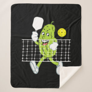 Pickle Playing Pickleball - Funny Pickleball Paddl Sherpa Blanket