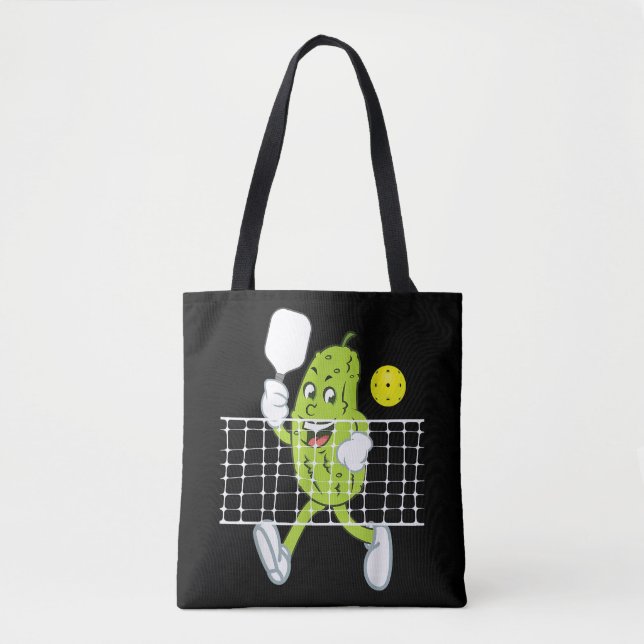 Pickle Playing Pickleball - Funny Pickleball Paddl Tote Bag (Front)