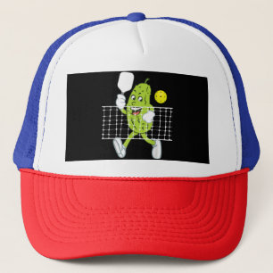 Pickle Playing Pickleball - Funny Pickleball Paddl Trucker Hat