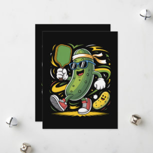 Pickle Playing Pickleball Holiday Card