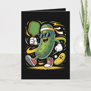 Pickle Playing Pickleball Holiday Card