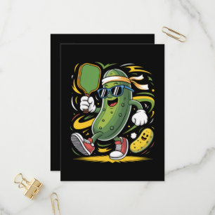 Pickle Playing Pickleball Invitation Postcard