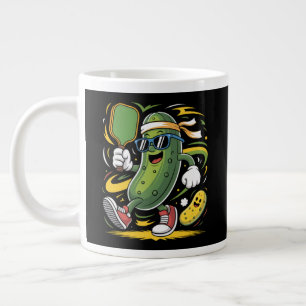 Pickle Playing Pickleball Large Coffee Mug