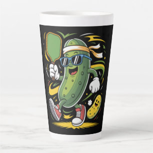 Pickle Playing Pickleball Latte Mug