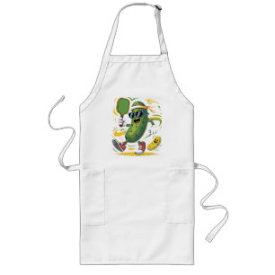Pickle Playing Pickleball Long Apron