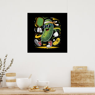 Pickle Playing Pickleball Poster