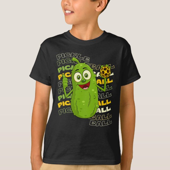 Pickle Power! Cute Pickleball Kids T-Shirt (Front)