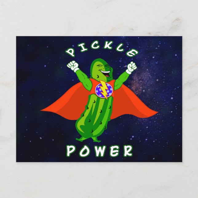 Pickle Power Pickleball Superhero Postcard (Front)
