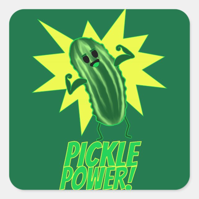 Pickle Power! Square Sticker (Front)