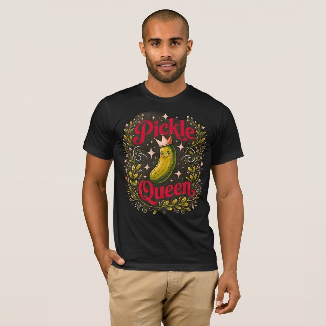 Pickle Queen Cute Crown Graphic Tee | Whimsical Fo (Front Full)