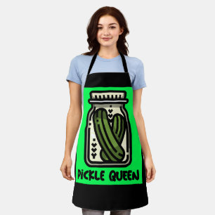 PICKLE QUEEN MOM LADIES FUNNY KITCHEN APRONS