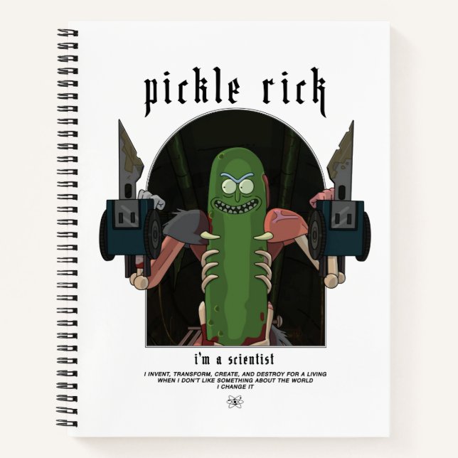 Pickle Rick - I'm A Scientist Quote Graphic Notebook (Front)